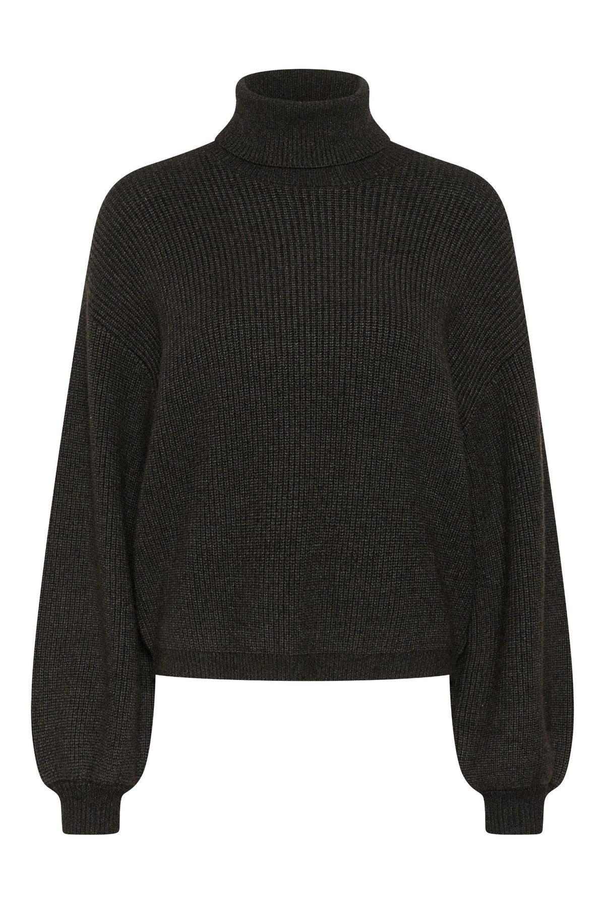 KAbarbara Rollneck Pullover Dark Grey Melange - 100125 - 10512087