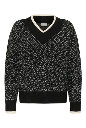 KAsirens Knit Pullover Black/Turtledove Argyle - 1097 - 10512088