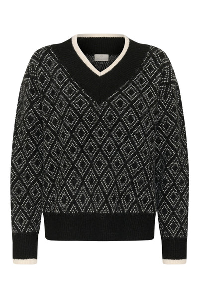 KAsirens Knit Pullover Black/Turtledove Argyle - 1097 - 10512088 Thumbnail