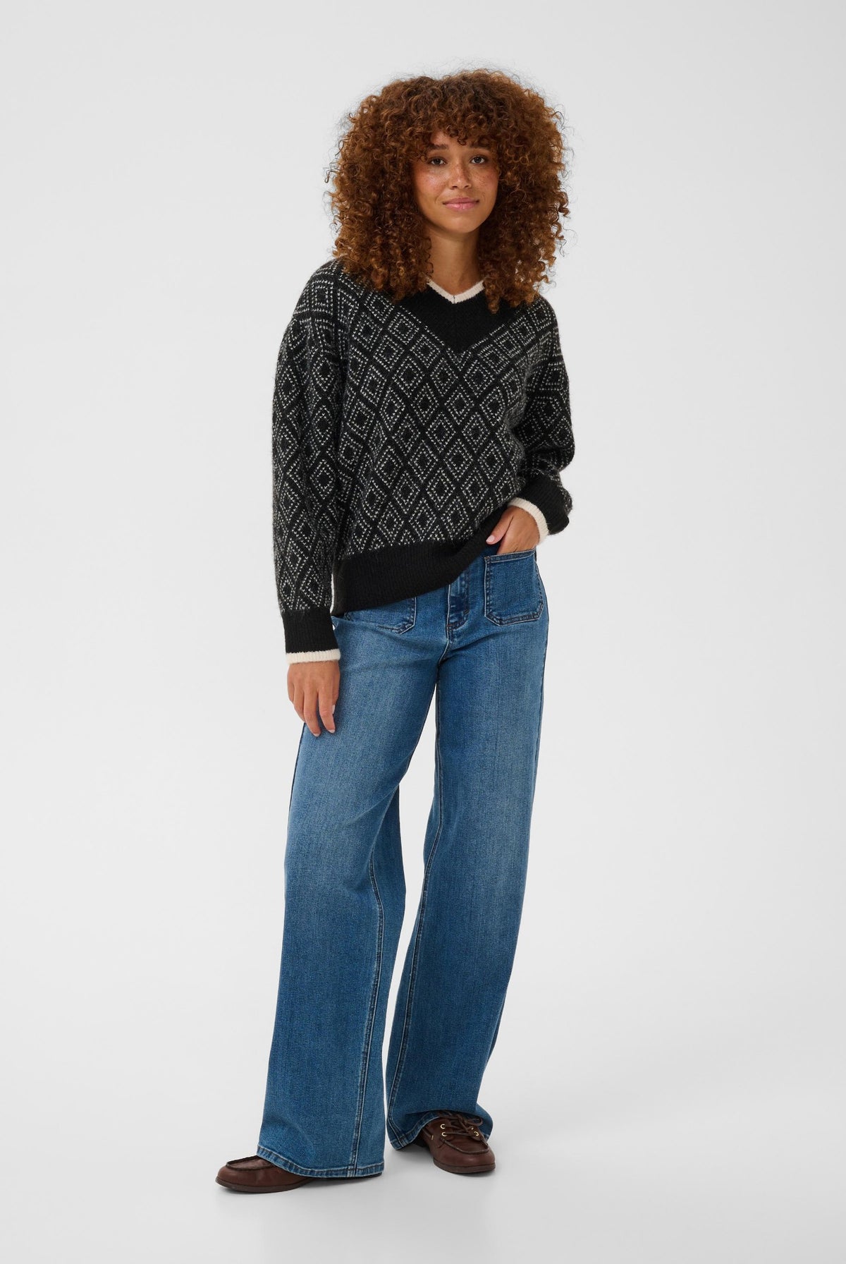 KAsirens Knit Pullover Black/Turtledove Argyle - 1097 - 10512088