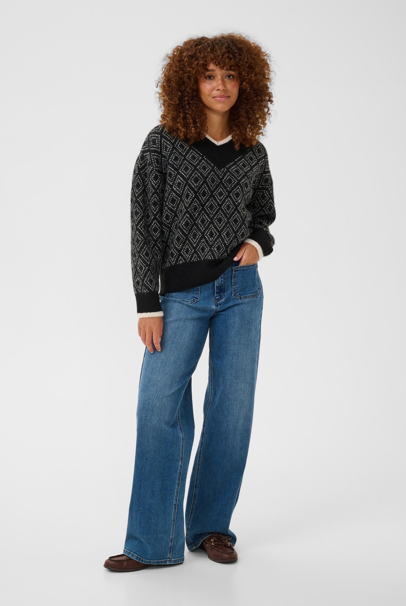 KAsirens Knit Pullover Black/Turtledove Argyle - 1097 - 10512088