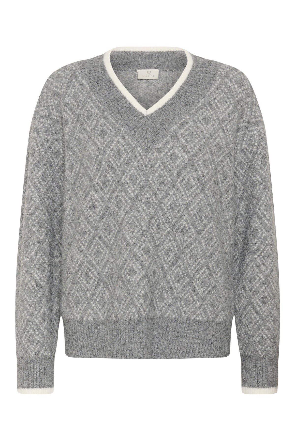 KAsirens Knit Pullover Grey Mel. / Chalk Argyle - 109 - 10512088