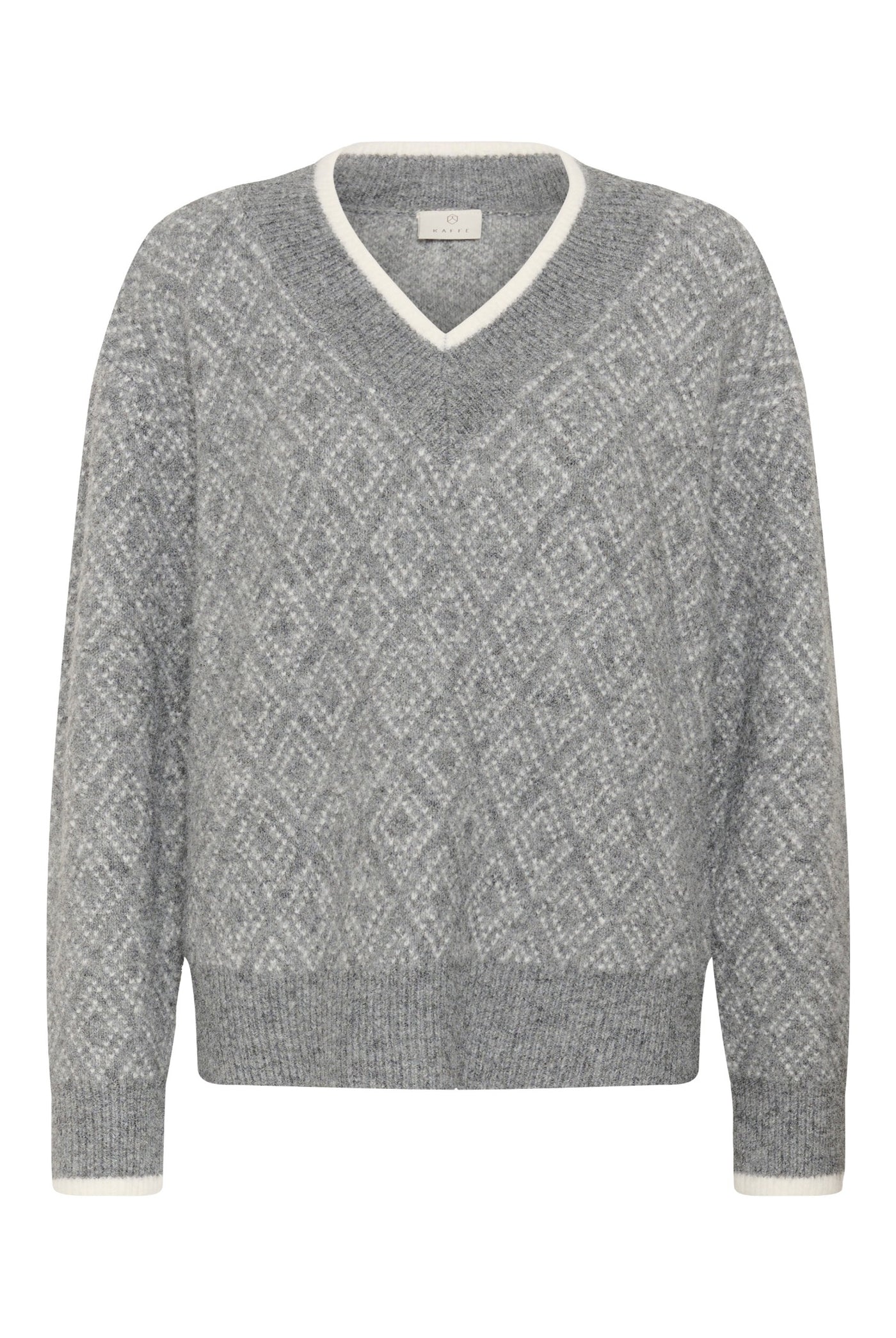 KAsirens Knit Pullover Grey Mel. / Chalk Argyle - 109 - 10512088