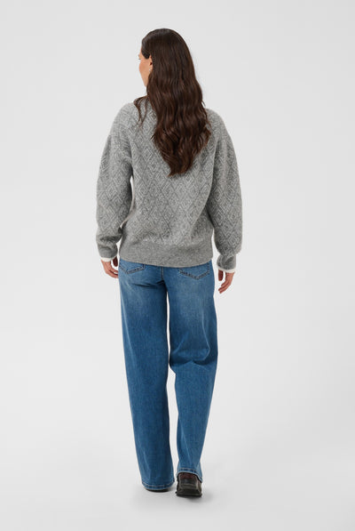 KAsirens Knit Pullover Grey Mel. / Chalk Argyle - 109 - 10512088 Thumbnail