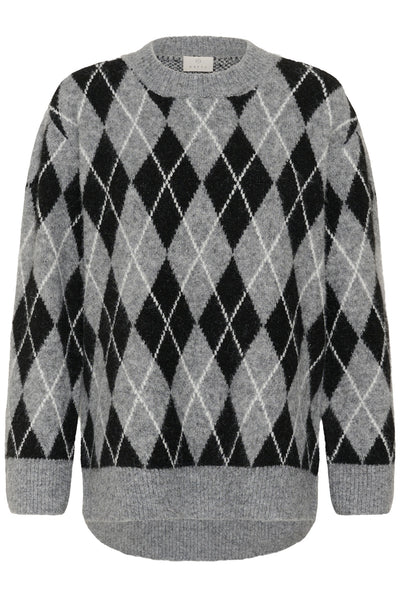 KAsimone Knit Pullover Black/GM/White Argyle - 109749 - 10512094 Thumbnail