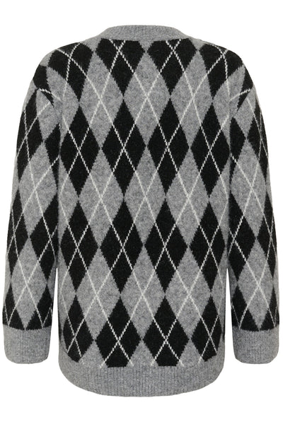 KAsimone Knit Pullover Black/GM/White Argyle - 109749 - 10512094 Thumbnail
