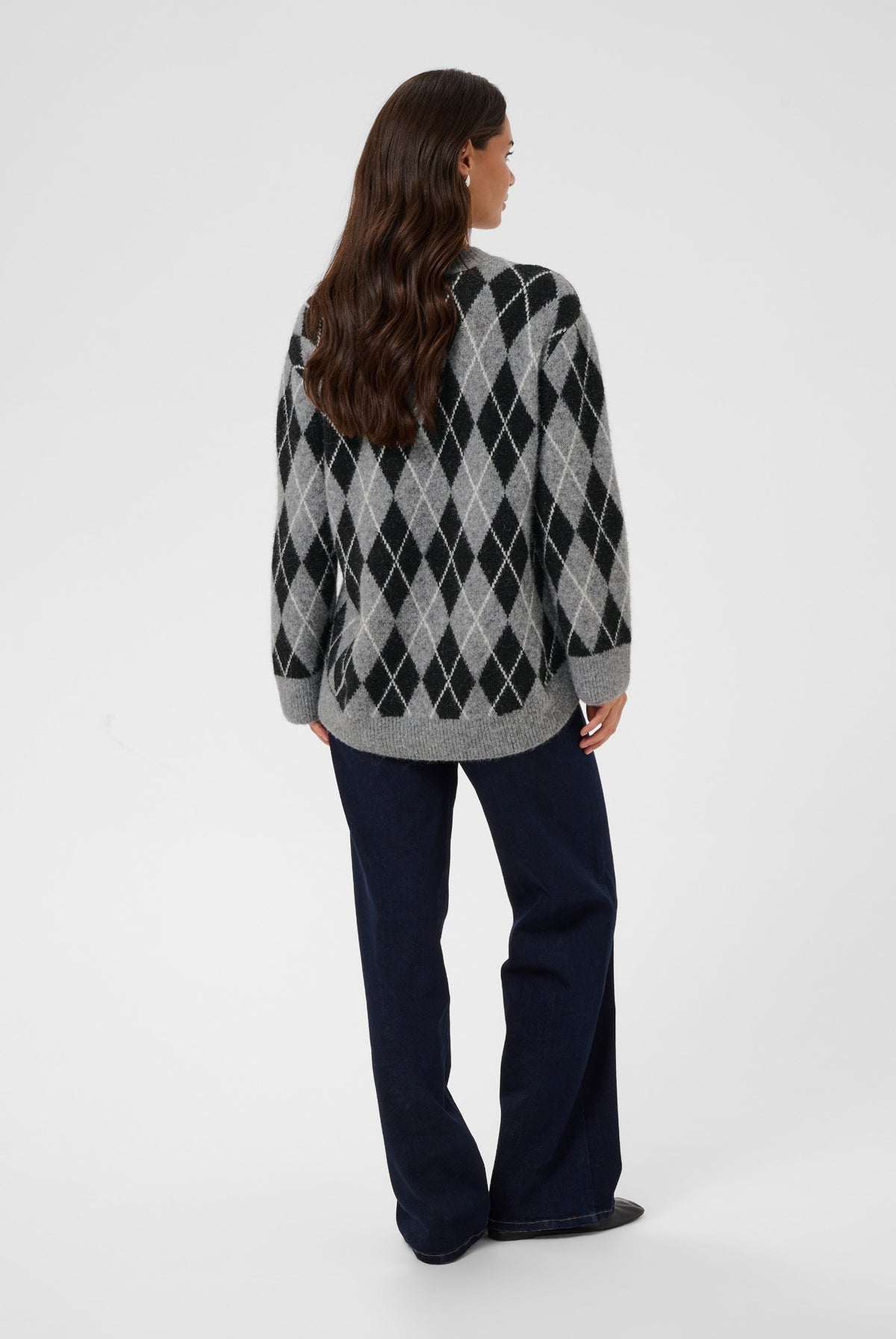 KAsimone Knit Pullover Black/GM/White Argyle - 109749 - 10512094