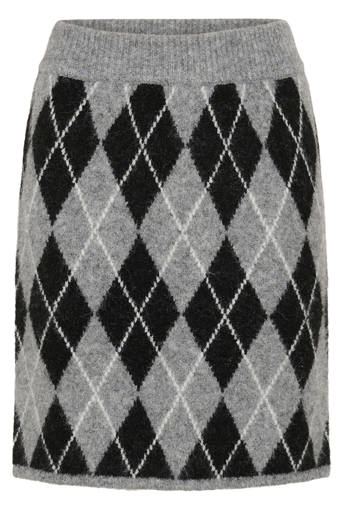 KAsimone Knit Skirt Black/GM/White Argyle - 109749 - 10512097