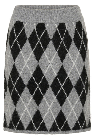KAsimone Knit Skirt Black/GM/White Argyle - 109749 - 10512097 Thumbnail
