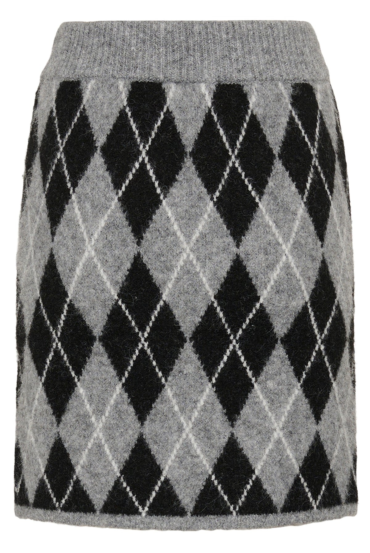 KAsimone Knit Skirt Black/GM/White Argyle - 109749 - 10512097