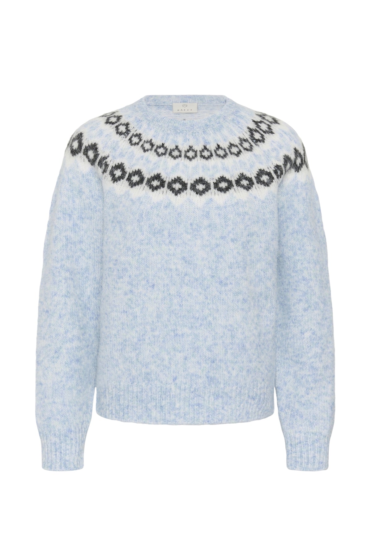 KAberta Pullover Blue Mel. -Grey/Chalk Pattern - 10512107