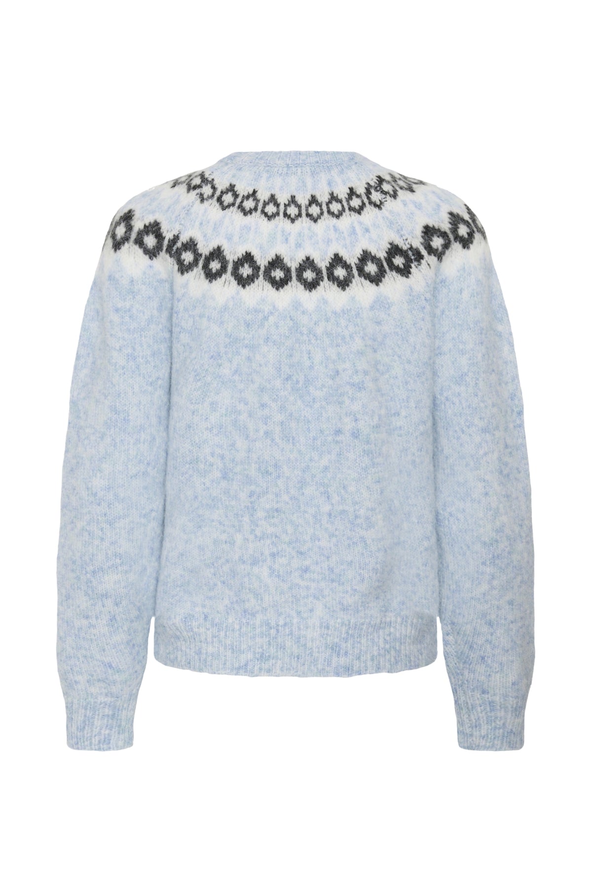 KAberta Pullover Blue Mel. -Grey/Chalk Pattern - 10512107