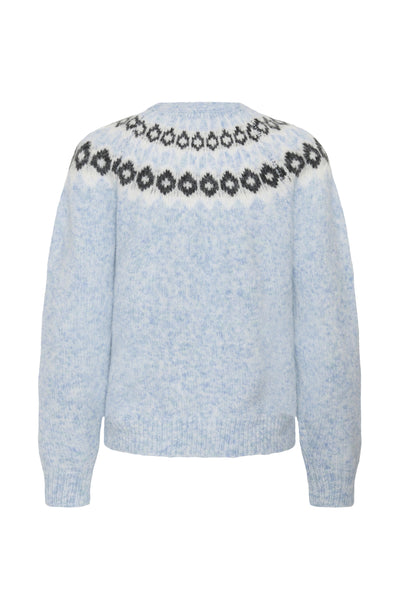 KAberta Pullover Blue Mel. -Grey/Chalk Pattern - 10512107 Thumbnail