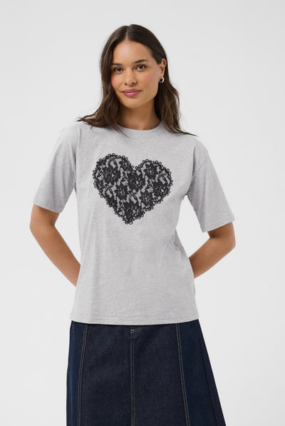 KAgloria T-Shirt Grey Melange - 100123B - 10512122 Thumbnail