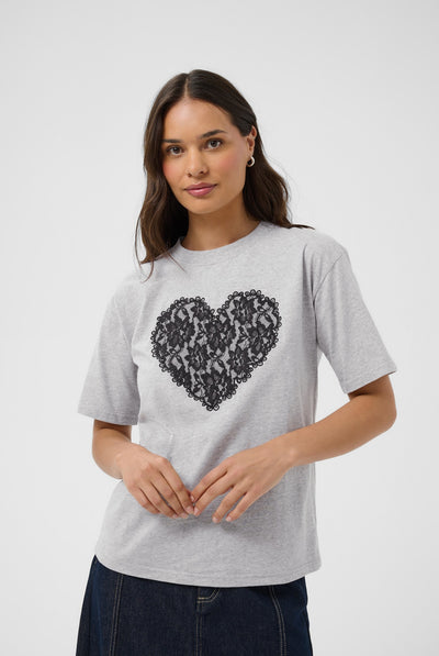 KAgloria T-Shirt Grey Melange - 100123B - 10512122 Thumbnail