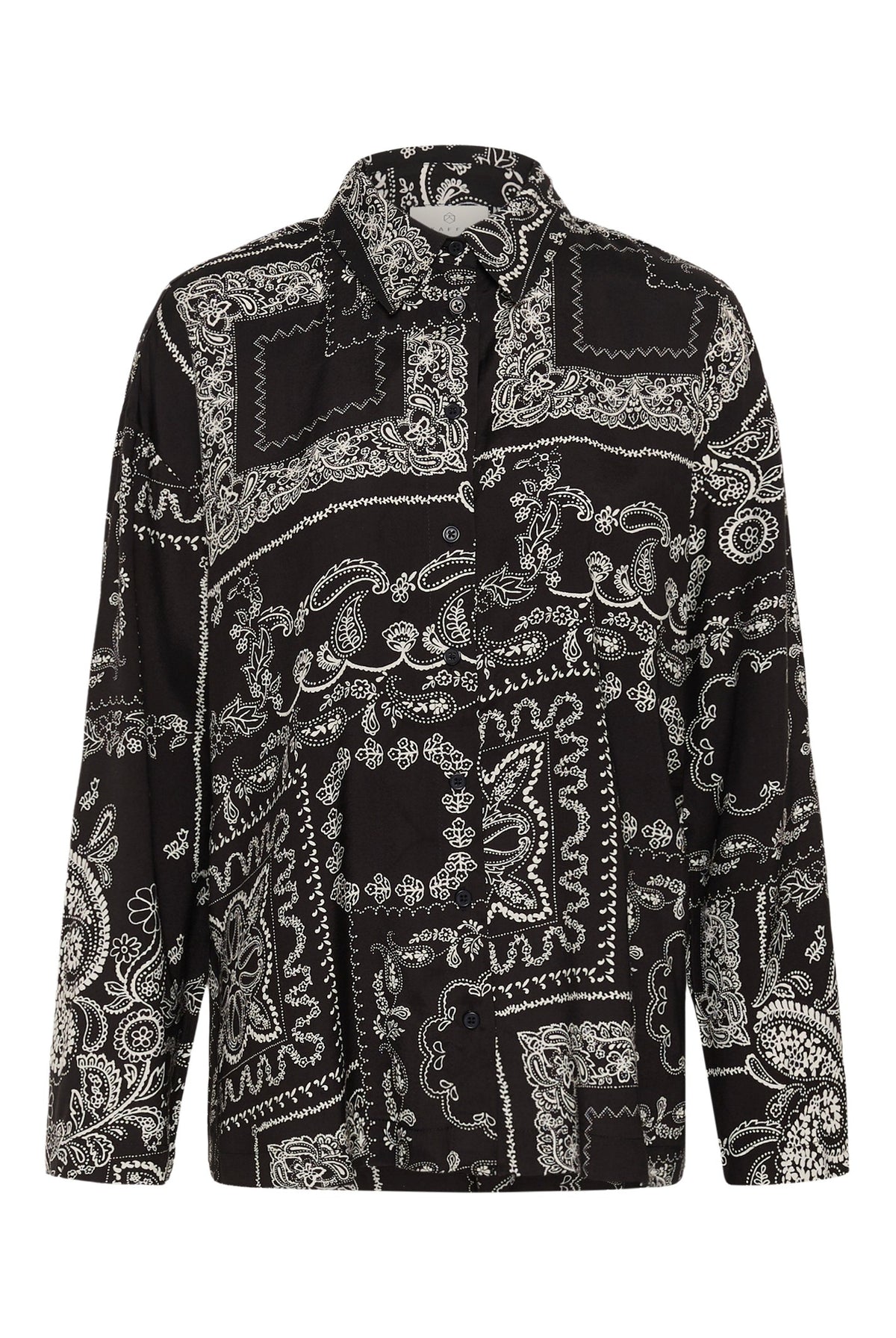 KAgardenia Shirt Black/Turtledove Scarf Print - - 10512125