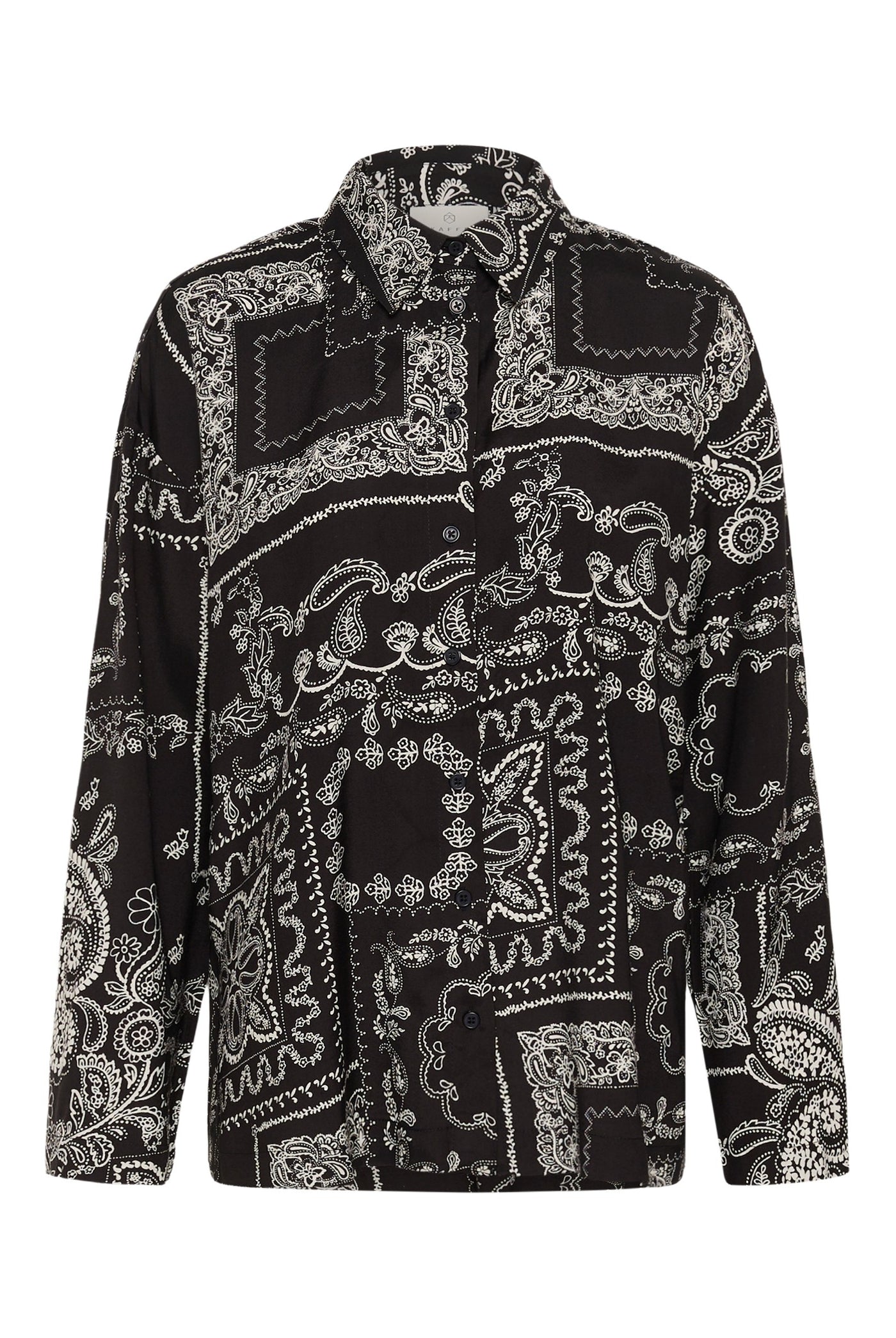 KAgardenia Shirt Black/Turtledove Scarf Print - - 10512125