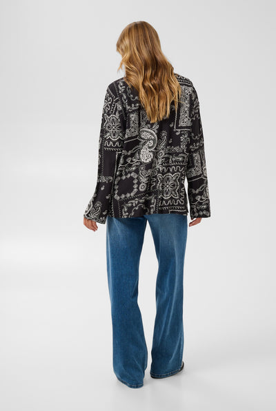 KAgardenia Shirt Black/Turtledove Scarf Print - - 10512125 Thumbnail
