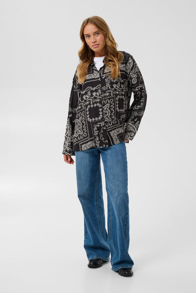 KAgardenia Shirt Black/Turtledove Scarf Print - - 10512125 Thumbnail