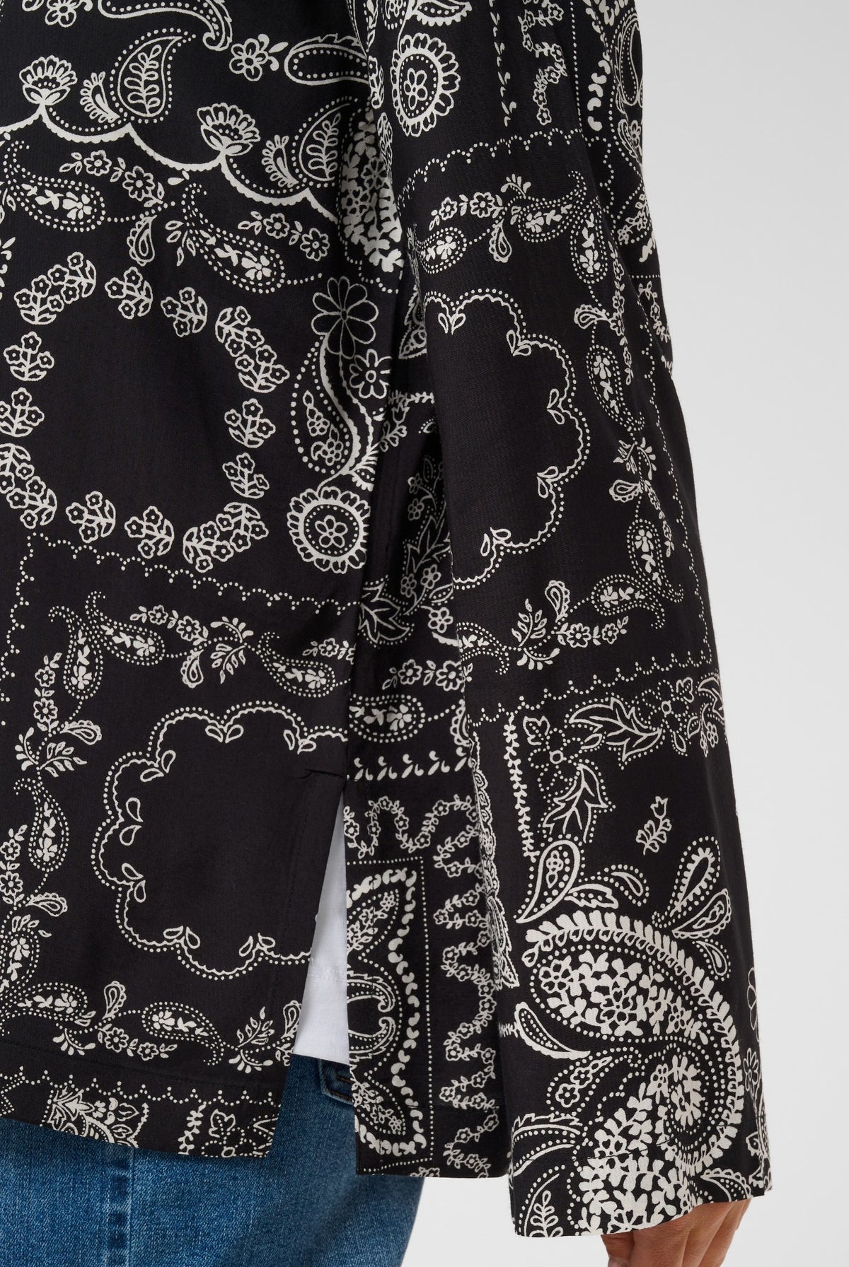 KAgardenia Shirt Black/Turtledove Scarf Print - - 10512125