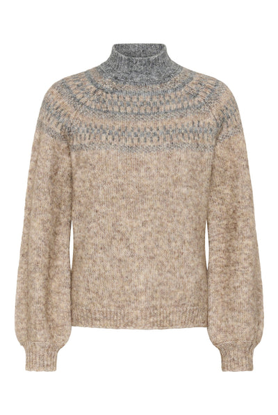 KAgerda Pullover Knit Brown Melange/Grey Melange - 1 - 10512134 Thumbnail