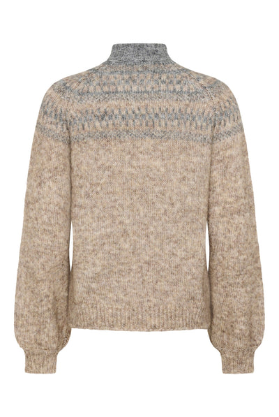 KAgerda Pullover Knit Brown Melange/Grey Melange - 1 - 10512134 Thumbnail