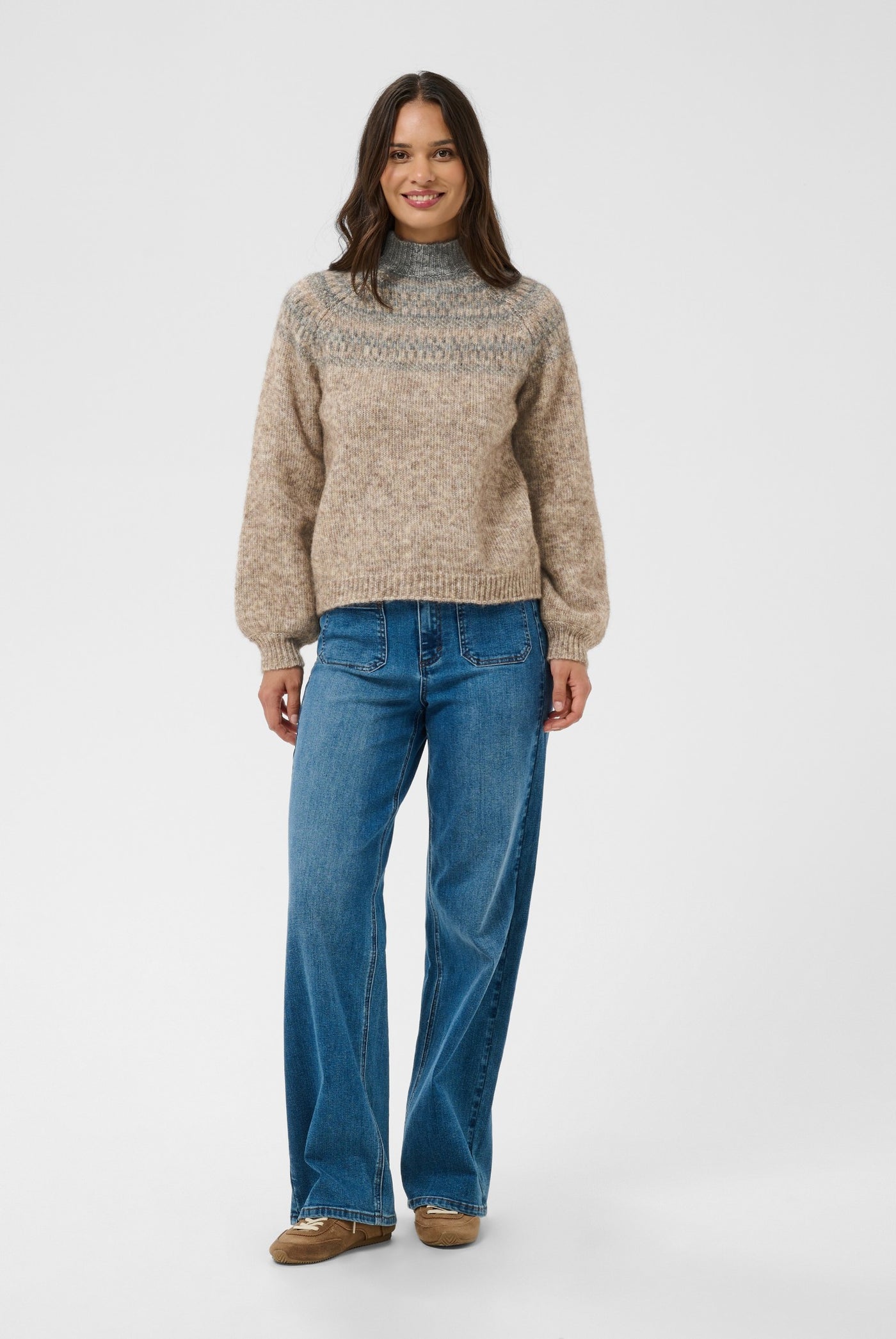 KAgerda Pullover Knit Brown Melange/Grey Melange - 1 - 10512134