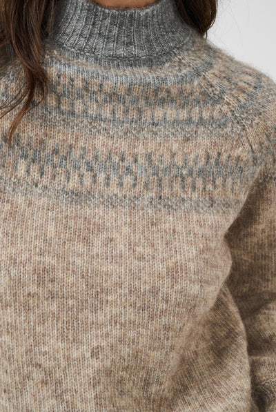 KAgerda Pullover Knit Brown Melange/Grey Melange - 1 - 10512134 Thumbnail