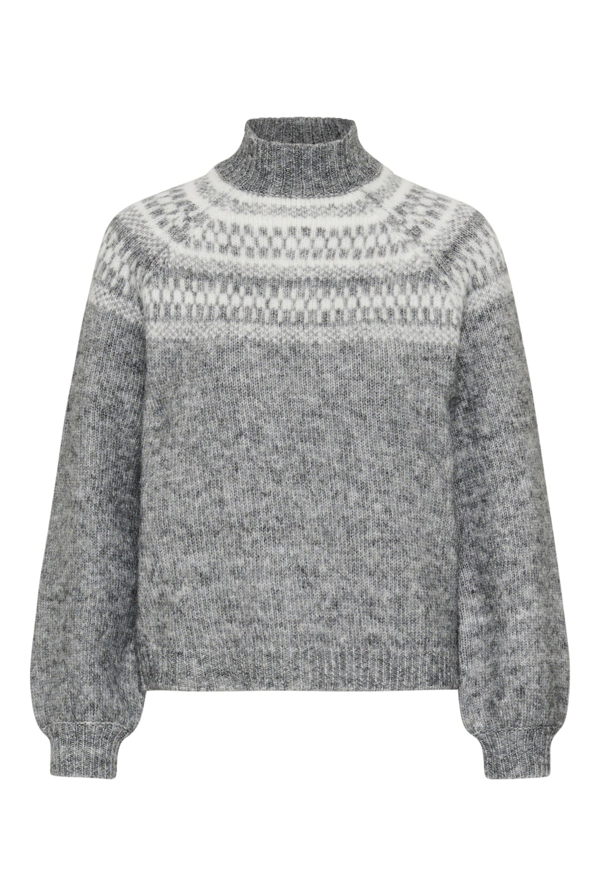 KAgerda Pullover Knit Dark Grey Melange/Chalk - 1099 - 10512134