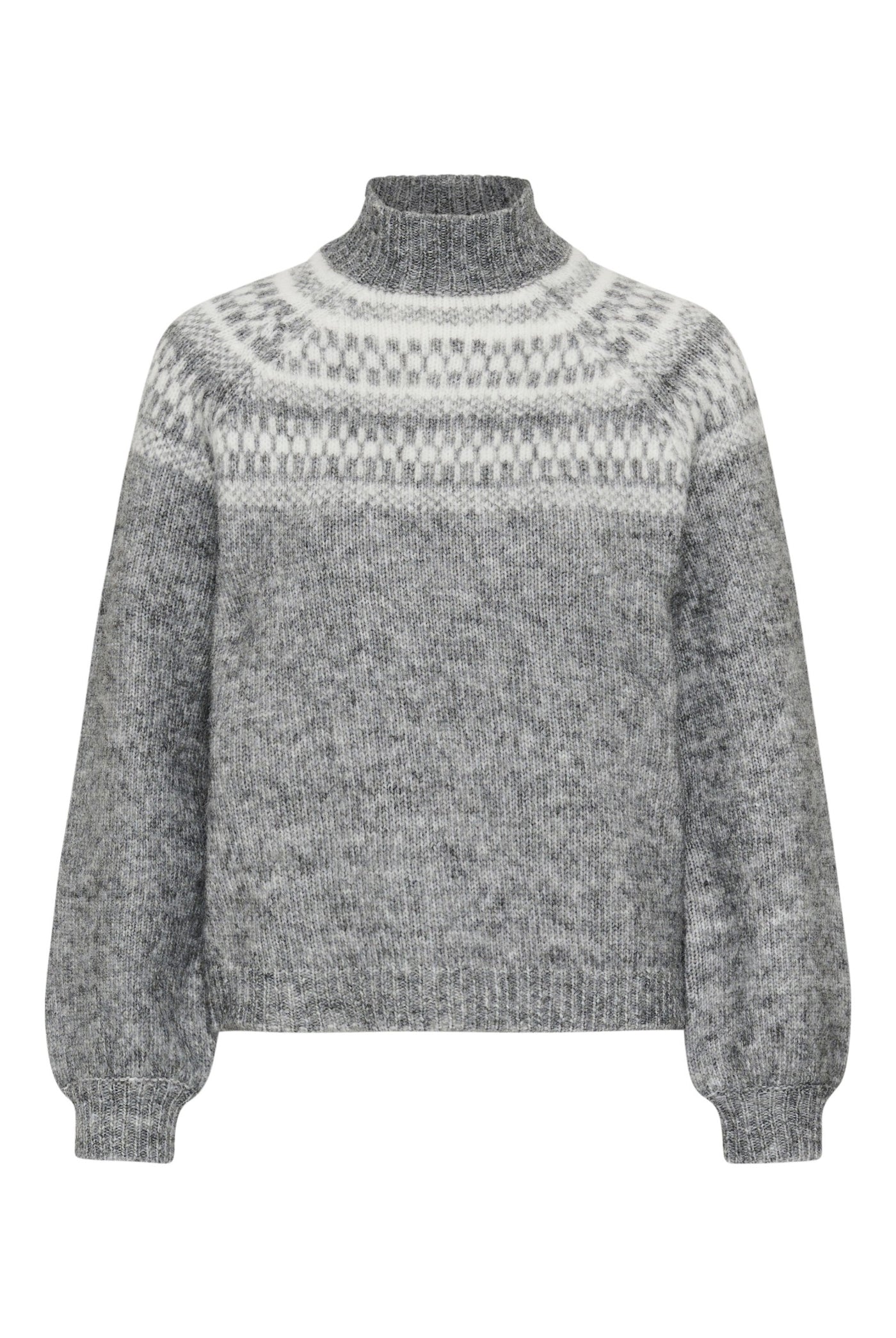 KAgerda Pullover Knit Dark Grey Melange/Chalk - 1099 - 10512134