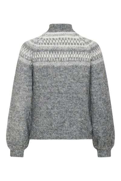 KAgerda Pullover Knit Dark Grey Melange/Chalk - 1099 - 10512134 Thumbnail