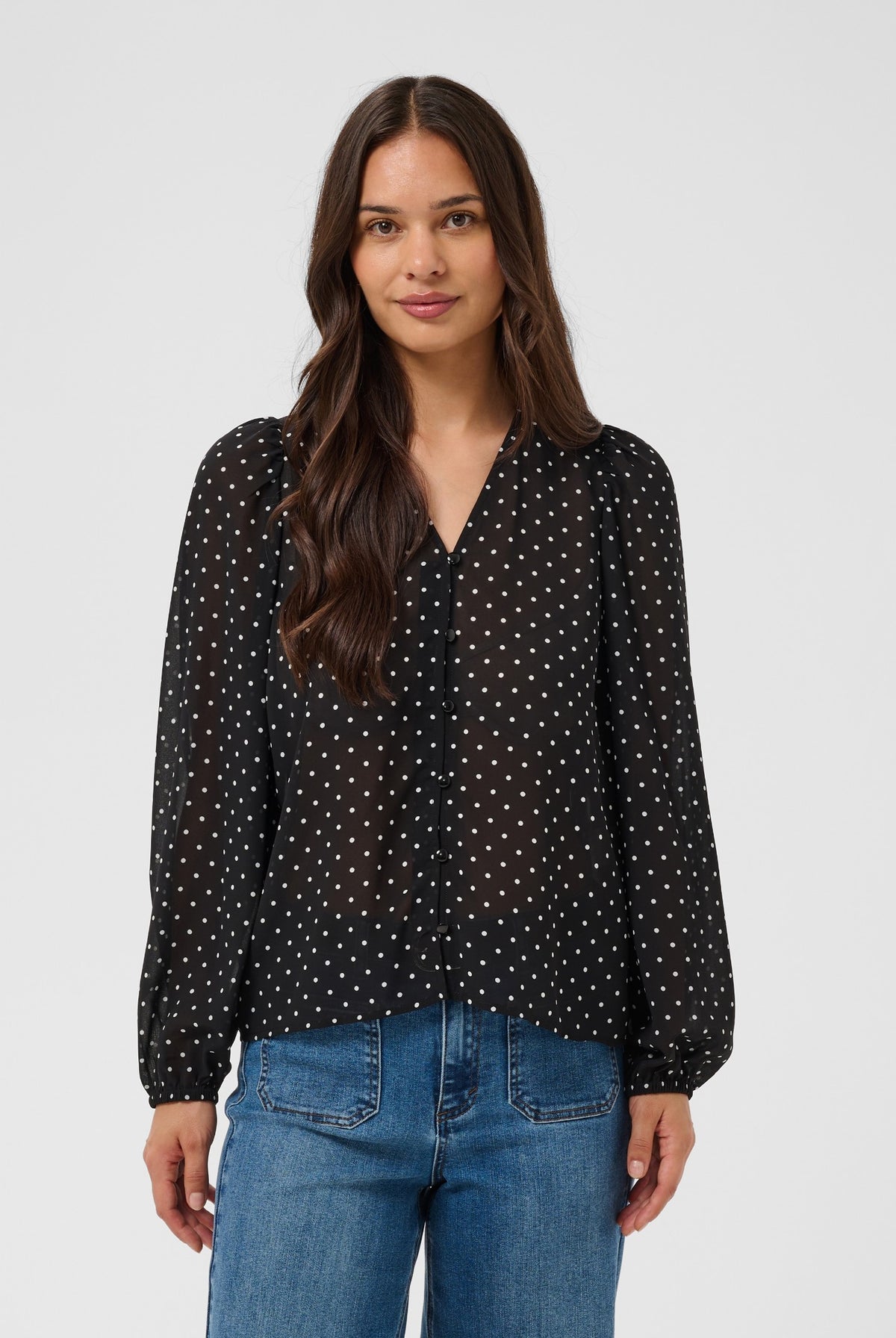 KAmindy Blouse Black W. White Dot - 109793 - 10512138