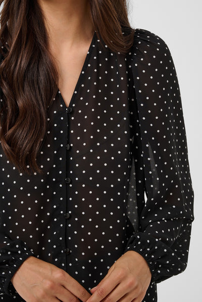 KAmindy Blouse Black W. White Dot - 109793 - 10512138 Thumbnail