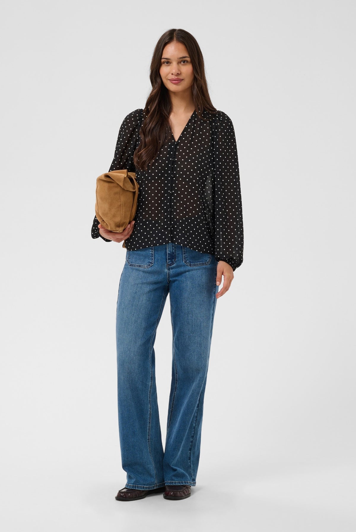 KAmindy Blouse Black W. White Dot - 109793 - 10512138