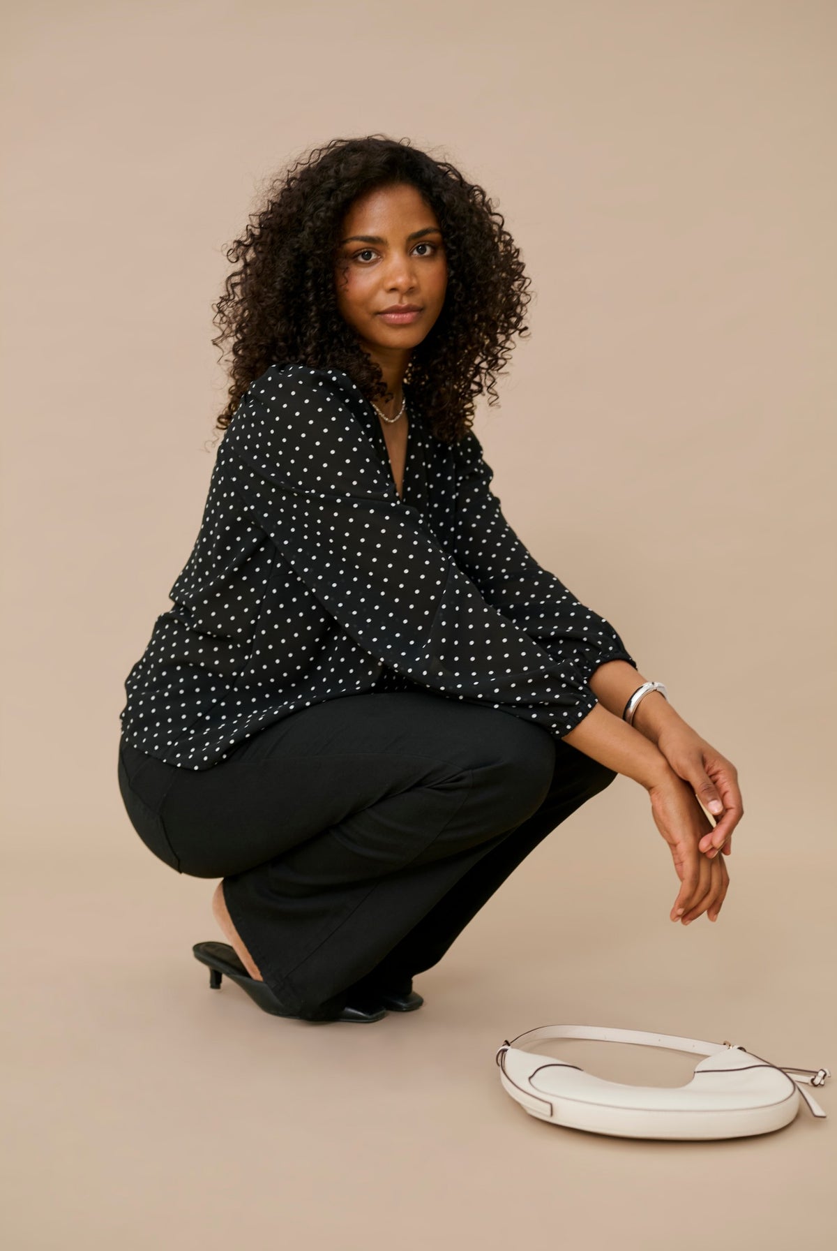 KAmindy Blouse Black W. White Dot - 109793 - 10512138