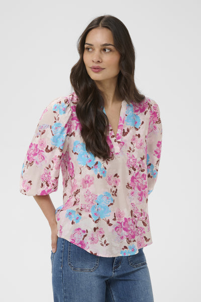 KAhaisley O-neck Blouse Multi color Flower - 109324 - 10512217 Thumbnail