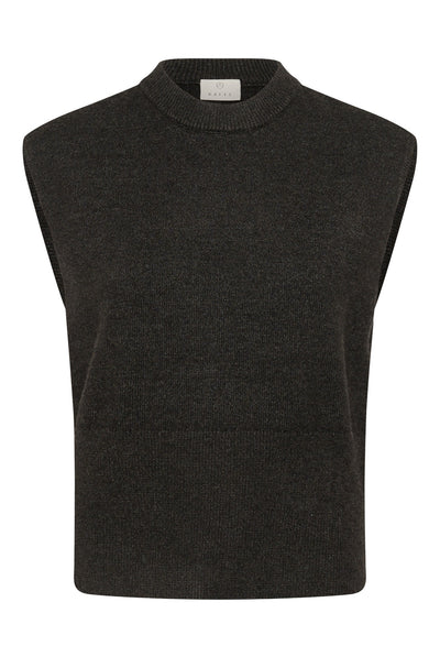 KAbarbara Knit Vest Dark Grey Melange - 100125 - 10512248 Thumbnail