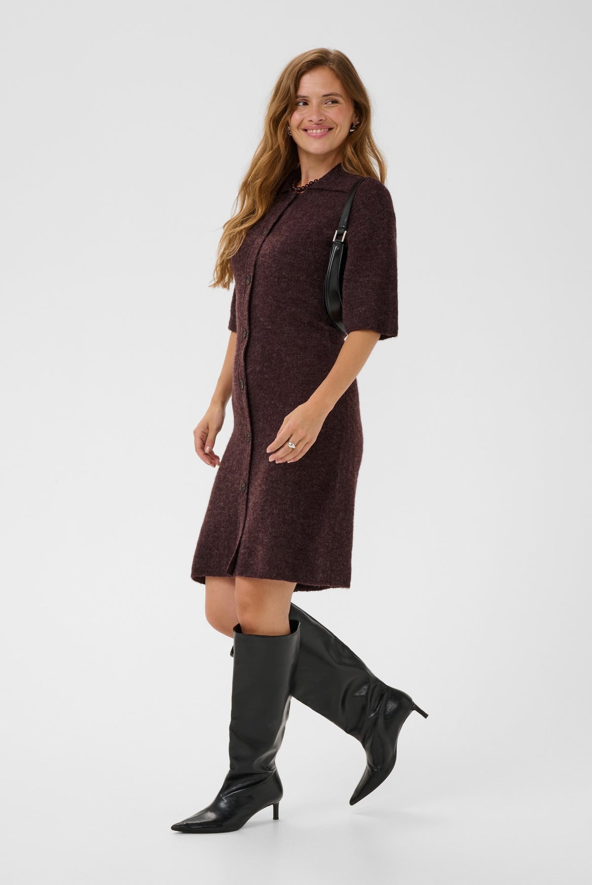 KAsigne Knit Dress Fudge Melange - 1916191 - 10512250