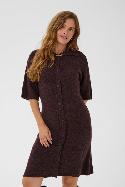 KAsigne Knit Dress Fudge Melange - 1916191 - 10512250 Thumbnail