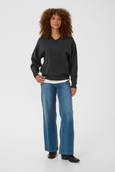KAloana Knit Pullover Dark Grey Melange - 100125 - 10512253 Thumbnail