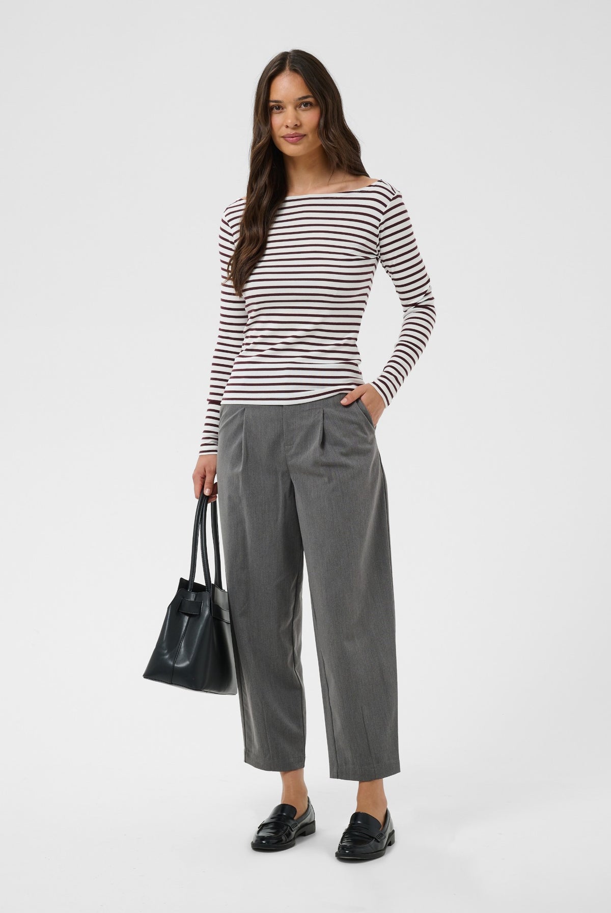 KAliddy LS Boatneck T-Shirt Chalk / Fudge Stripe - 1000345 - 10512256