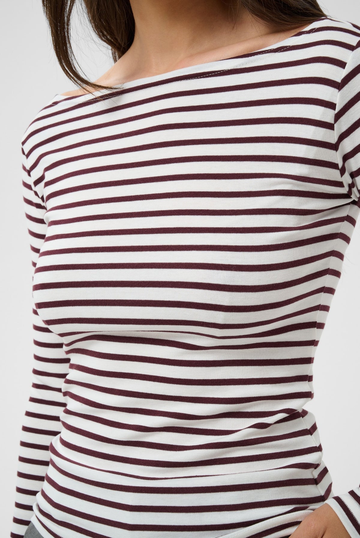 KAliddy LS Boatneck T-Shirt Chalk / Fudge Stripe - 1000345 - 10512256