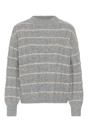 KAsirens Striped Pullover Grey Melange/Beige Stripe - 10 - 10512261