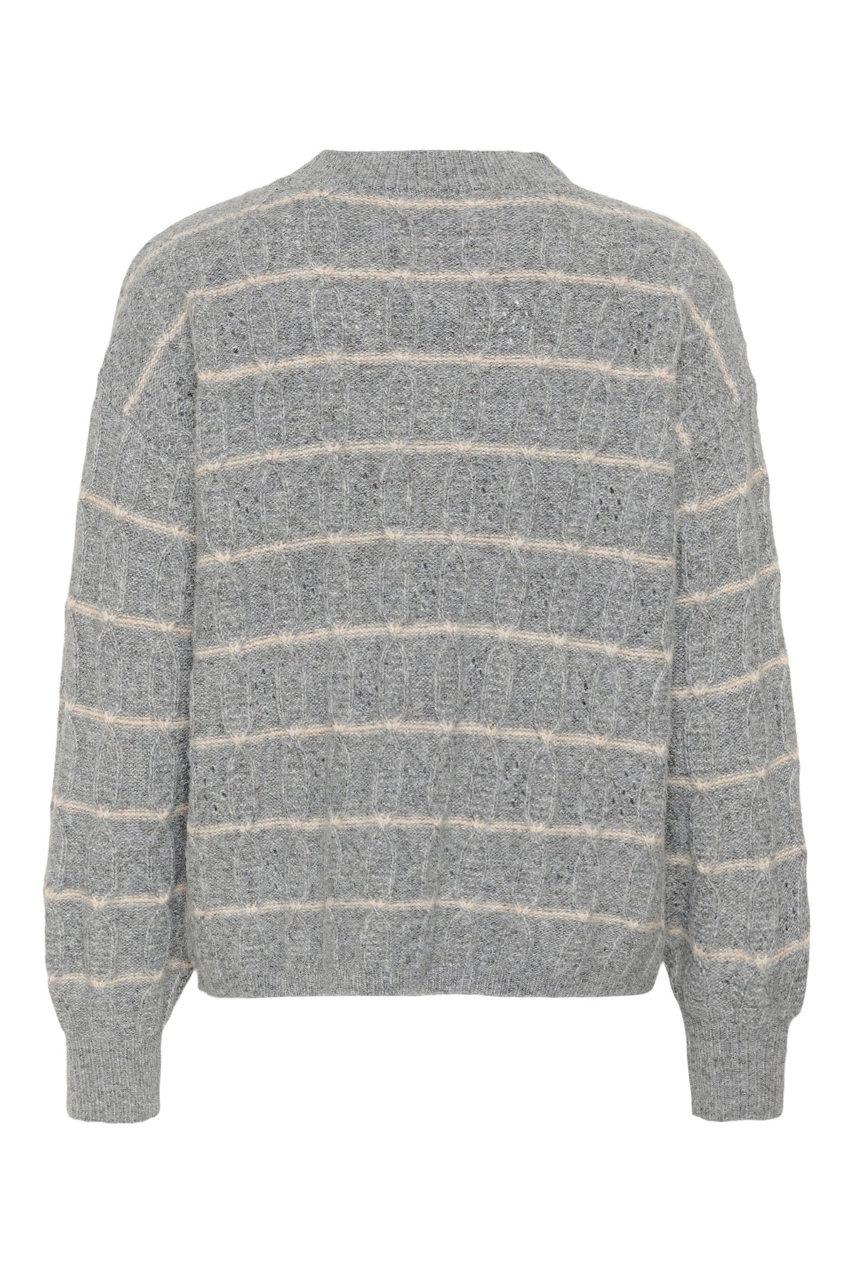 KAsirens Striped Pullover Grey Melange/Beige Stripe - 10 - 10512261