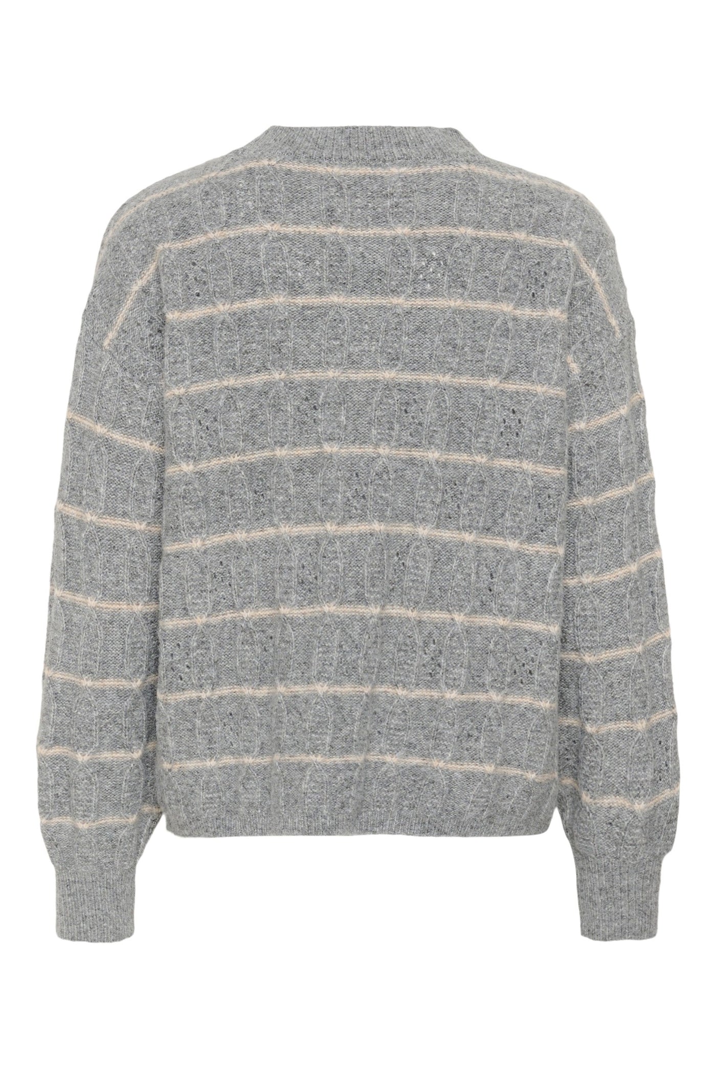 KAsirens Striped Pullover Grey Melange/Beige Stripe - 10 - 10512261