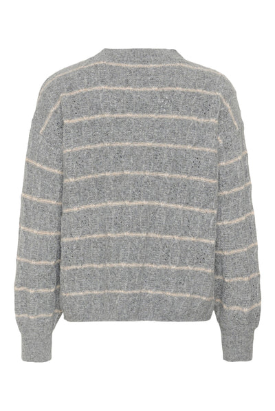 KAsirens Striped Pullover Grey Melange/Beige Stripe - 10 - 10512261 Thumbnail
