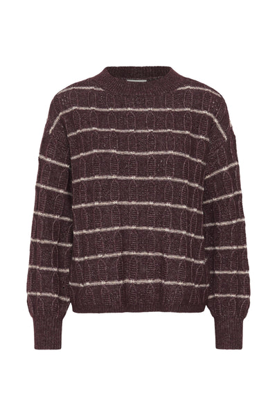 KAsirens Striped Pullover Fudge Melange/Beige Stripe - 1 - 10512261 Thumbnail