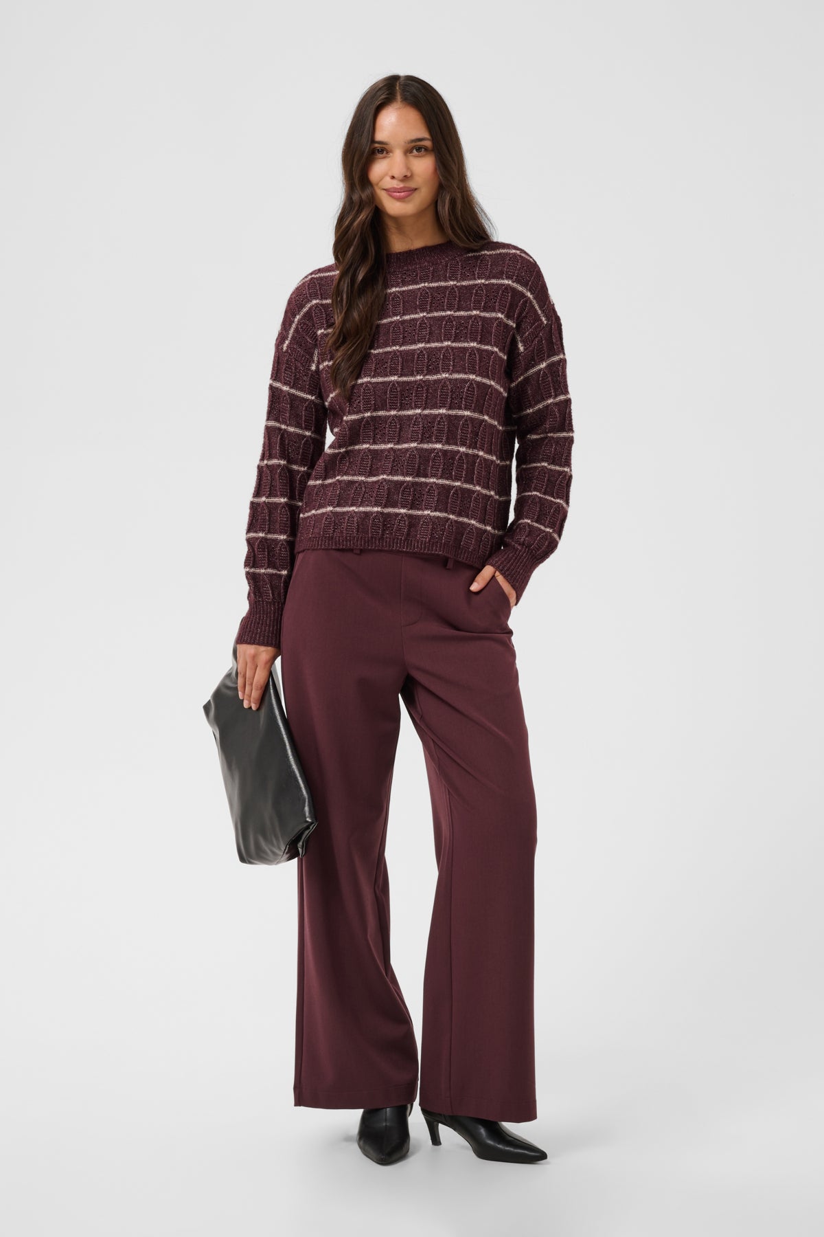 KAsirens Striped Pullover Fudge Melange/Beige Stripe - 1 - 10512261