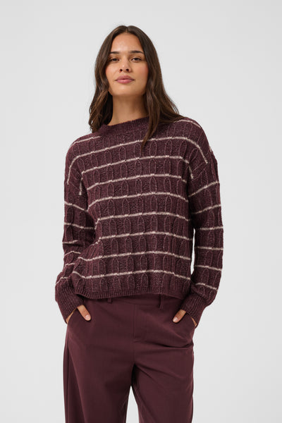 KAsirens Striped Pullover Fudge Melange/Beige Stripe - 1 - 10512261 Thumbnail