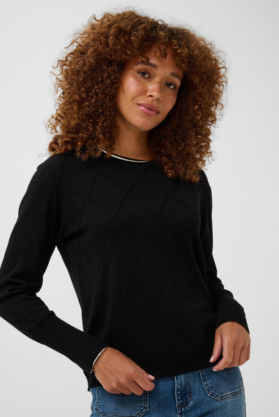 KAlizza Argyle Pullover LS Black Deep - 100121 - 10512268 Thumbnail